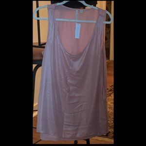 NY & Co - Pink Sleeveless Blouse with Round Neck & Overlay XL NWT